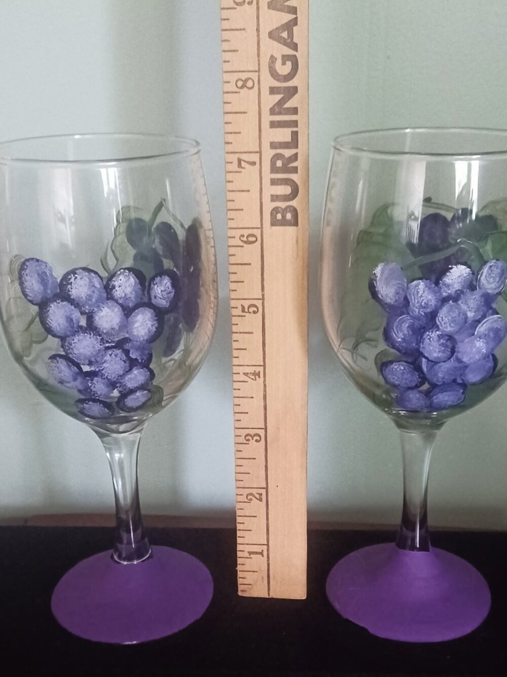 Pair of Hand-Painted Wine Glasses (or all 4) - Picture 4 of 7